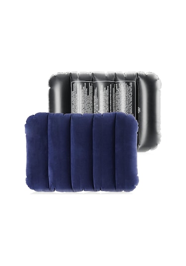 2 Adet Büyük Şişme Yastık Kamp Yastığı Seyahat Yastığı Şişme Kamp Lacivert