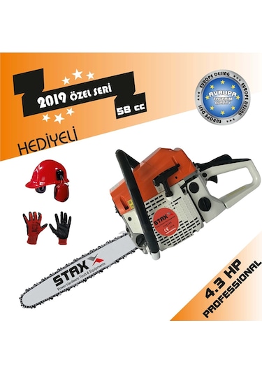 Staxx Stx-58 Profesyonel Ağaç Kesme Bıçkı Motoru 58Cc Çift Egzos