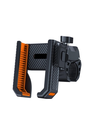 Karbon Desenli Kaymaz Scooter Telefon Tutucu, Turuncu Çok Renkli