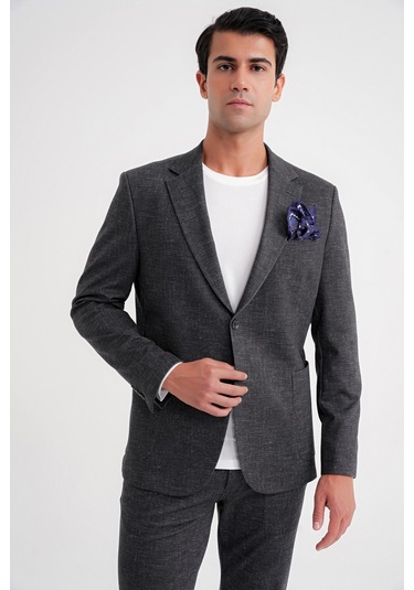 C 701 Ceket Regular Fit Siyah-1 Siyah