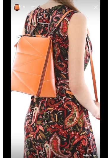 Sentt Deri Dilimli Üçgen Büyük Boy Çanta-Bordo