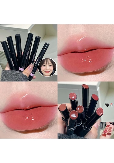 Mirror Glass Jelly Solid Lip Gloss Peach Lipstick Hydrating Clear Water Lip 05 1.8g Pembe