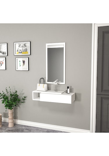 Arnetti Vien Aynalı Çekmeceli Dresuar Beyaz