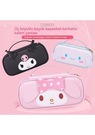 Hqgoodstore Yeni İlkokul Öğrencisi Yüksek Yüz Değeri Sevimli Karikatür Su Geçirmez Büyük Kapasiteli Kız Kalem Kutusu Siyah Culomi Culomi-siyah