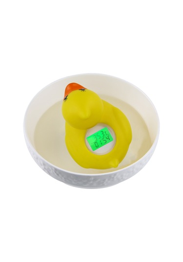 Neevoyu Küçük Bebek Banyo Su Sıcaklığı Ölçer 35-46 C Uyarı , 59 Dakika Zamanlayıcı, Sarı Ördek Desenli Sn062