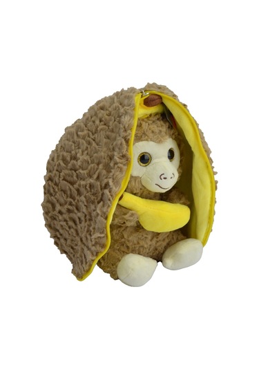 Peluş Maymun Hem Muz Hem Maymun 30 Cm Sarı