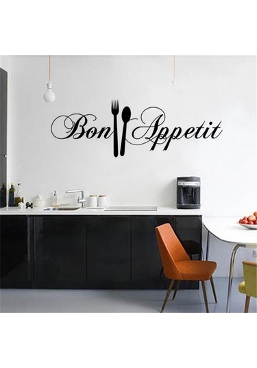 Mutfak Afiyet Olsun Duvar Sticker Dıy Bıçak Ve Çatal Çıkarılabilir Duvar Çıkartması Aile Ev Etiket Duvar A Diğer