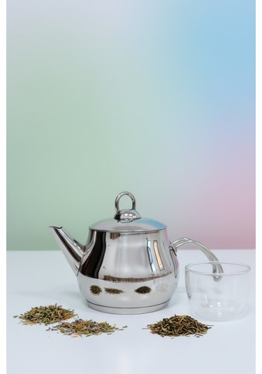 Yunusoğlu Home Küre 1 Litre Paslanmaz Çelik Bitki Çayı Demliği Inox