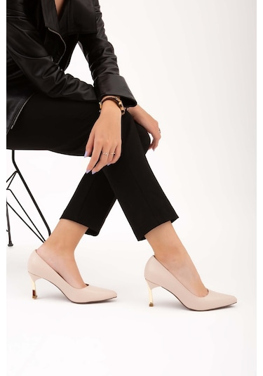 Tamer Tanca Kadın Vegan Bej Stiletto Ayakkabı 911 225 Bn Ayk Y22 Bej Cılt Bej