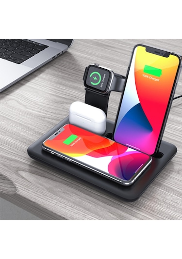 Ally 4 In1 15W Kablosuz Hızlı Şarj Standı iphone Uyumlu+Iwatch+Airpods (305122747)