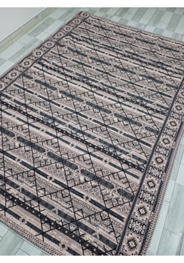 Savan Dokuma Halı Örtüsü 4m² 170 240 Kale Siyah&pudra Diğer