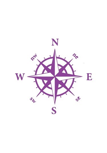 Pusula Araba Sticker 17x17 Cm Mor