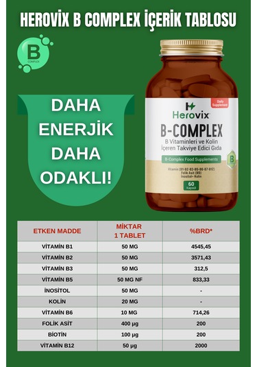 Herovix B Complex 60 Kapsül