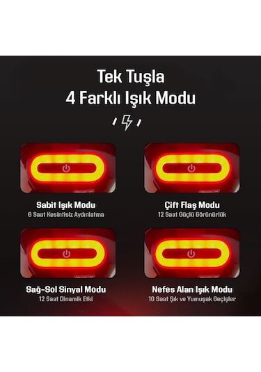 Mts Kask Arkası Led Çakar 4 Modlu 1 Adet