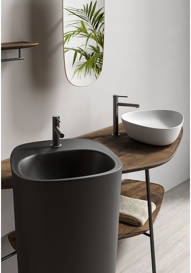 VitrA Origin A4255836 Çanak Large Lavabo Bataryası Mat Siyah