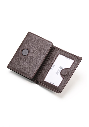 Ancora Leather Hakiki Deri Gizli Mıknatıslı Ünisex Cüzdan-46200 Kahve