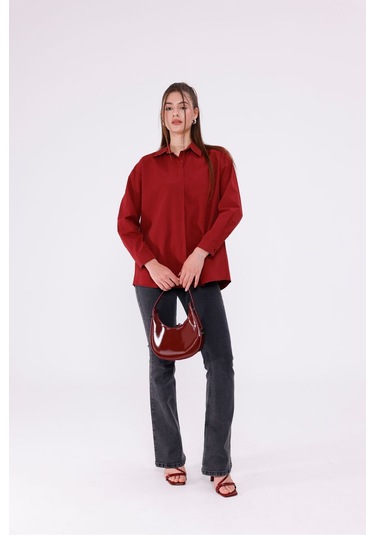 Kadın Trend Gömlek Bordo