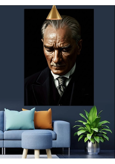 Mustafa Kemal Atatürk Dekoratif Kanvas - Mdf Ahşap Tablo