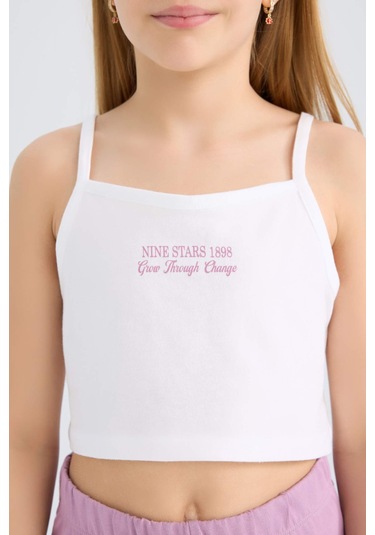 DeFacto Kız Çocuk 2'li Takım Baskılı Atlet Beli Lastikli Şort E5696A825HSPR339 Mor