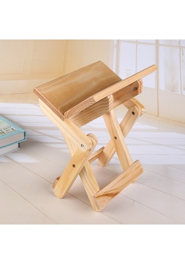 Novahub Taşınabilir Ahşap Katlanır Tabure Balıkçı Sandalye 24x18x19cm, Komik Tasarım Çok Renkli
