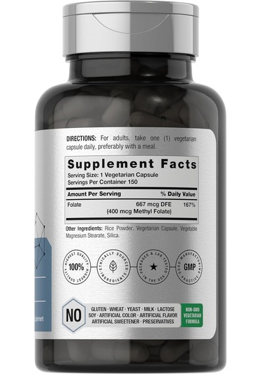 Horbäach Methyl Folate 400 Mcg 150 Vegan Caps Aromasız