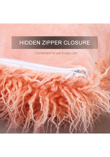 Yunboo Pembe 45x45cm İmitasyon Kürk A-b Yüzey Yastık Kılıfı - Yumuşak, Dayanıklı, Gizli Reçme Yastık İçeriği Yok Diğer