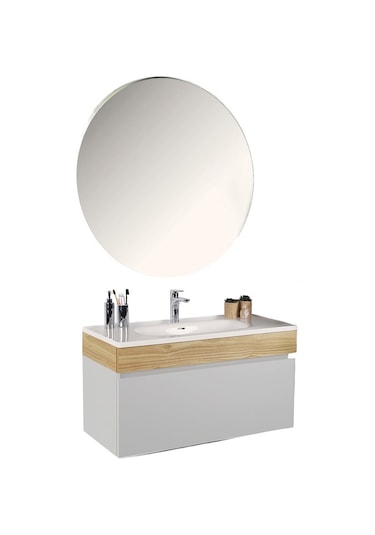 Kobos Harmony 100 Cm Banyo Dolabı Seti Bianco + Meguro Beyaz