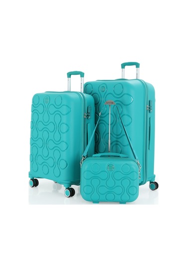 Mçs Polipropilen 3lü Valiz Seti Büyük & Orta & Makyaj V376 S23sy1000051-set 00207 Cam Göbeği