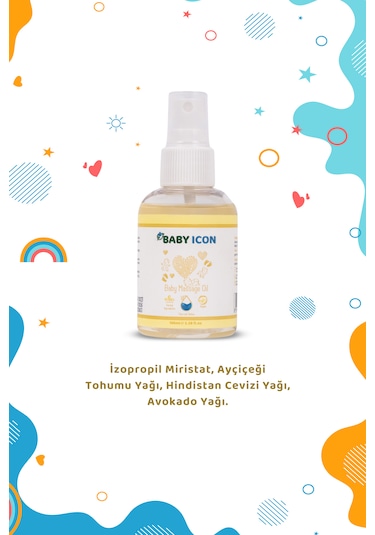 Baby Icon Organik Vegan Bebek Masaj Yağı