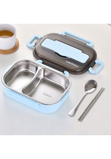 Xiaoqityh- Yalıtımlı Öğle Yemeği Kutusu Çatal Bıçak Takımı Seti Taşınabilir Öğle Yemeği Kutusu