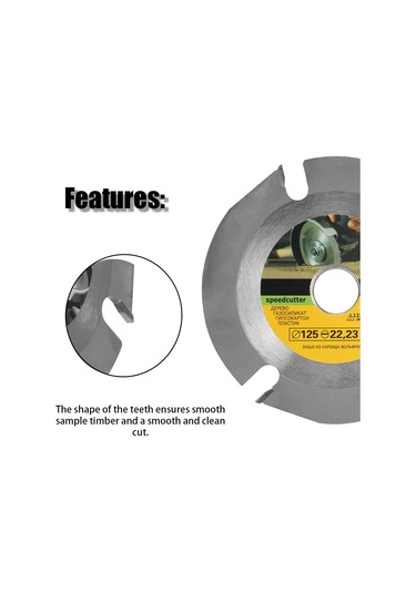 Moveevo 125mm 3 Dişli Karbür Testere Diski - Ahşap Kesim, Oyma, Biçimlendirme İçin - Yüksek Karbon Çelik Gövde - Elektrikli Alet Aksesuarı