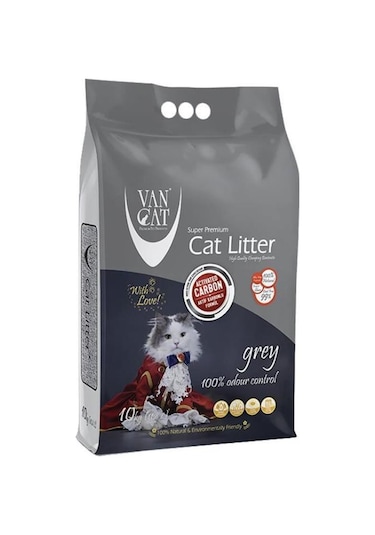 Vancat Aktif Karbonlu Süper Topaklaşan Bentonit Kedi Kumu 2 x 10 L