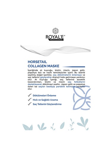 Royale Professional Horsetail Collagen Saç Maskesi 500 ML + Şampuan 500 ML + Tarak