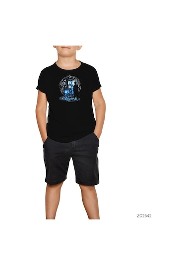 Dr. Who Box Siyah Çocuk Tişört Siyah