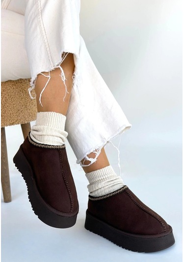 Biçomi Foyk Kahverengi Süet Bot Çok Renkli