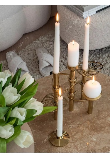 Candle Light Co. Antika İç Mekan Mumları 10 Adet 186554452 Beyaz