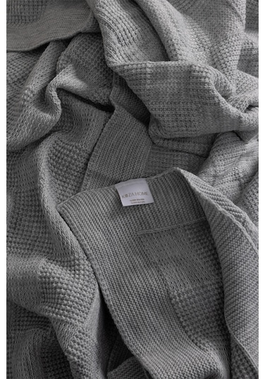 Plaid Gri Çift Kişilik Battaniye 200x220 15005 Gri