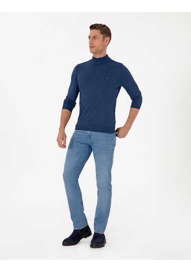 Pierre Cardin Erkek İndigo Melanj Kazak /triko 50314176-vr155 İndigo Melanj