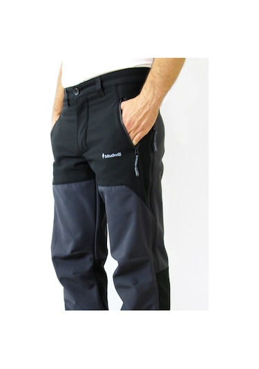 Mudwill Erkek Kışlık Softshell Pantolon Gri - Siyah