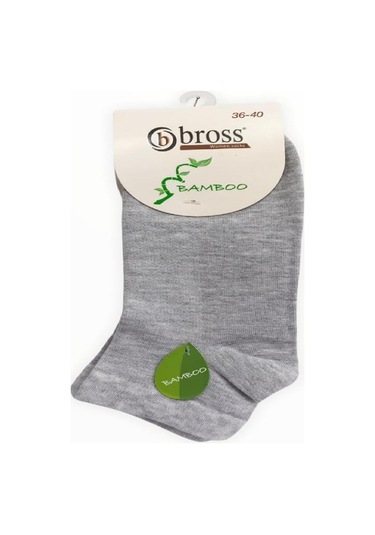 BROSS YARIM BİLEK BAMBU ÇORAP-Gri