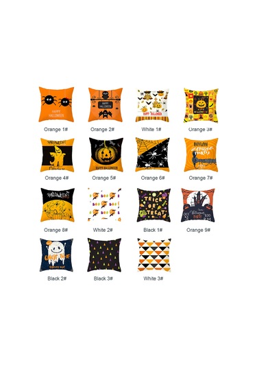 Folinda Halloween Dekoratif Yastık Kılıfı - Kuru Kayısı Kumaşı 45x45cm - Bat, Kedi, Balkabağı Desenleriyle Ev, Kafe, Divan Dekoru Tpr184-2, Yastık İçi Hariç Diğer