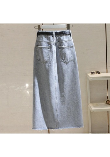 Plaj Yaz Kadın Kot Etek Klasik Açık Mavi Yüksek Bel Günlük Kot Bayan Kot Etek Siyah