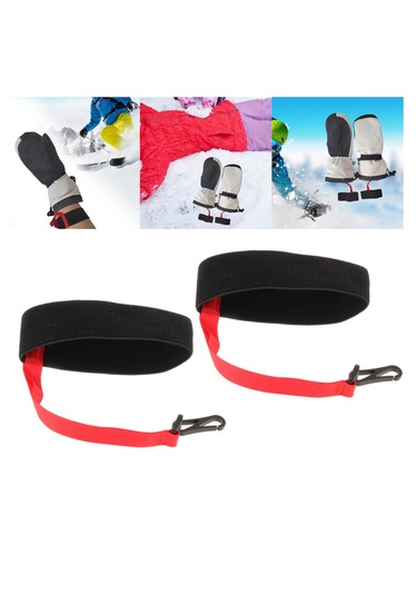 Dolıty 2 Adet Kayak Eldiveni Bilek Kayışı Yetişkin Kırmızı Kırmızı