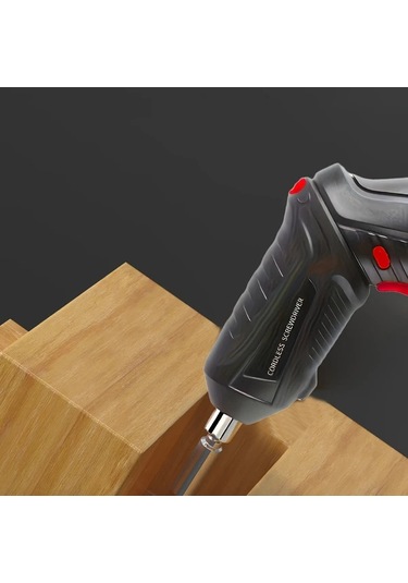 Honeybeeshop Ultra Premium Elektrikli Tornavida Siyah Kirmizi Led Aydinlatmali Yuksek Kapasiteli Pil Kompakt Ve Ergonomik Aksesuarlar Dahil