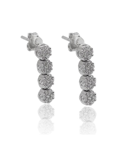 Zirkon Taşlı Yuvarlak Model 925 Ayar Gümüş İkili Set 201024691 Gümüş