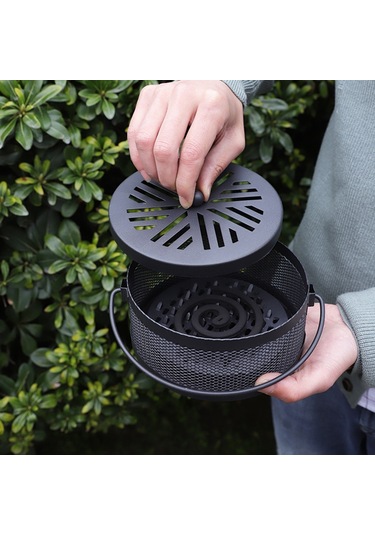 Aotu Taşınabilir Demir Sivrisinek Tütsü Bobini Tutucu Kutu Dış Mekan Ev Için Kapaklı - Bronz / Kar Tanesi Çok Renkli