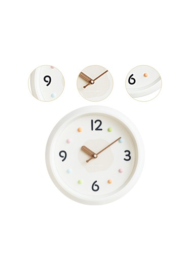 Homyl Modern Duvar Saati Dekoratif Saat Yuvarlak Minimalist Haki