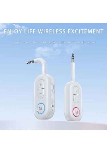 Honeybeeshop Araba Kablosuz Adaptör Tv Bilgisayar Uçak Fitness İçin Kablosuz Müzik Alıcısı Beyaz Hoparlör
