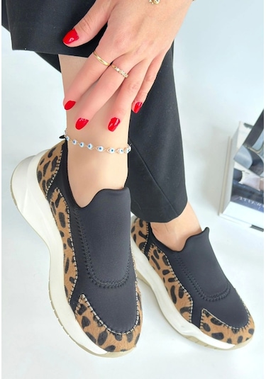 Kendy Leopar Nubuk Spor Ayakkabı Siyah5