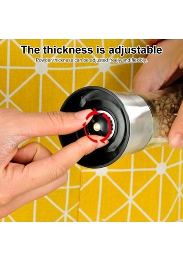Besthome1 Karabiber Değirmeni Emek Tasarrufu Sağlayan Paslanmaz Çelik Taşınabilir Şişe Baharat Kırıcı Aksesuar Şeffaf